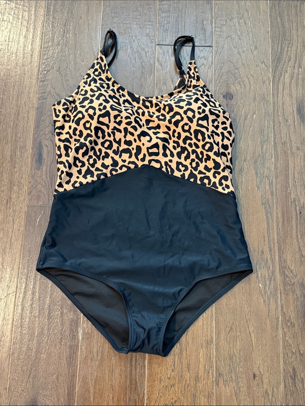 NWOT Leopard Print and Black One-Piece Swimsuit — Women's Swim